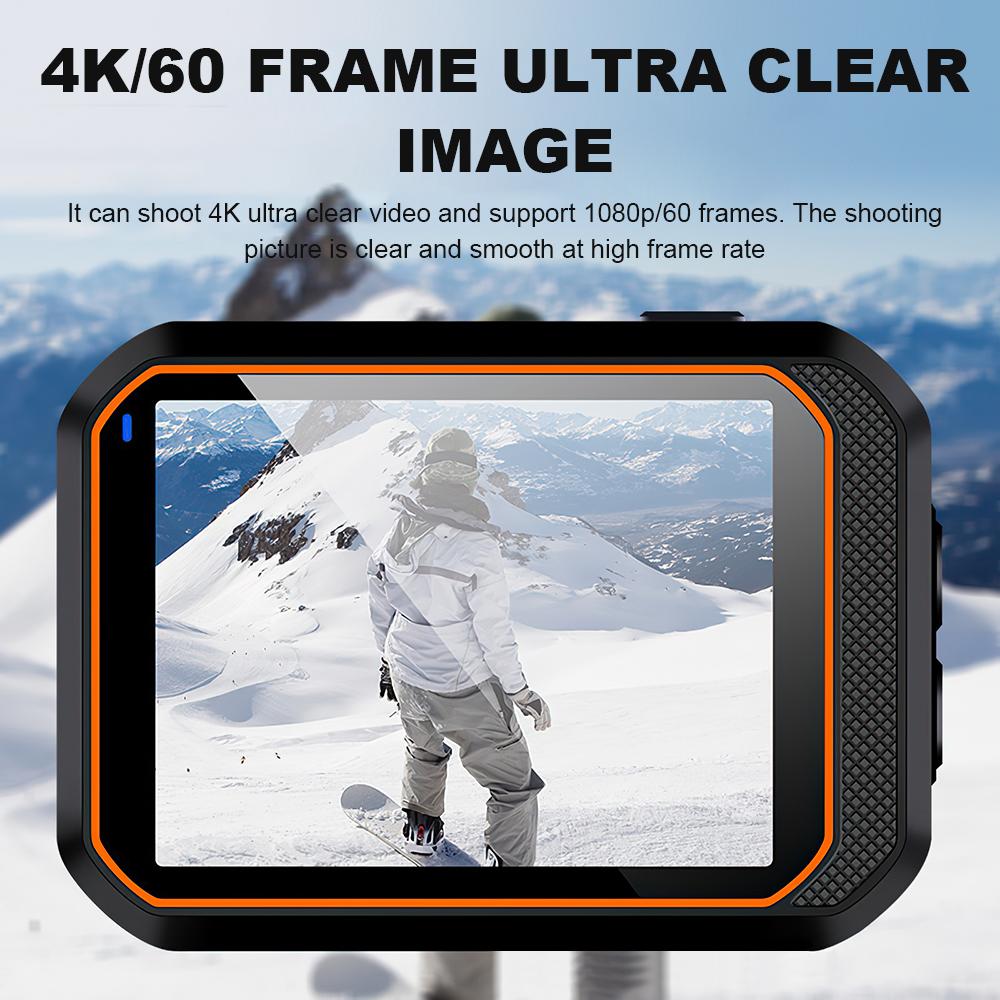 Camera hành động DV 4K 60fps với màn hình điều khiển từ xa máy ảnh thể thao chống nước ổ đĩa máy ghi máy thể thao