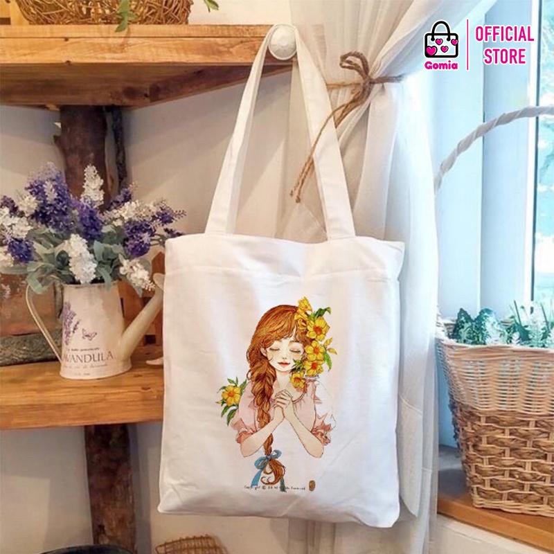 Túi TOTE vải Canvas mẫu mới giá rẻ đẹp thời trang đi học đi chơi du lịch dã ngoại GOMIA TT2092