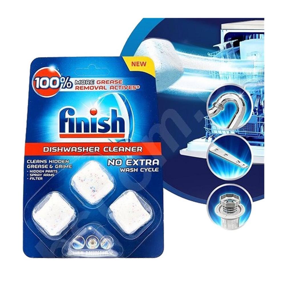 Vỉ 3 viên vệ sinh máy rửa chén bát Finish Chính hãng - viên tẩy rửa vệ sinh máy rửa chén bát giá rẻ