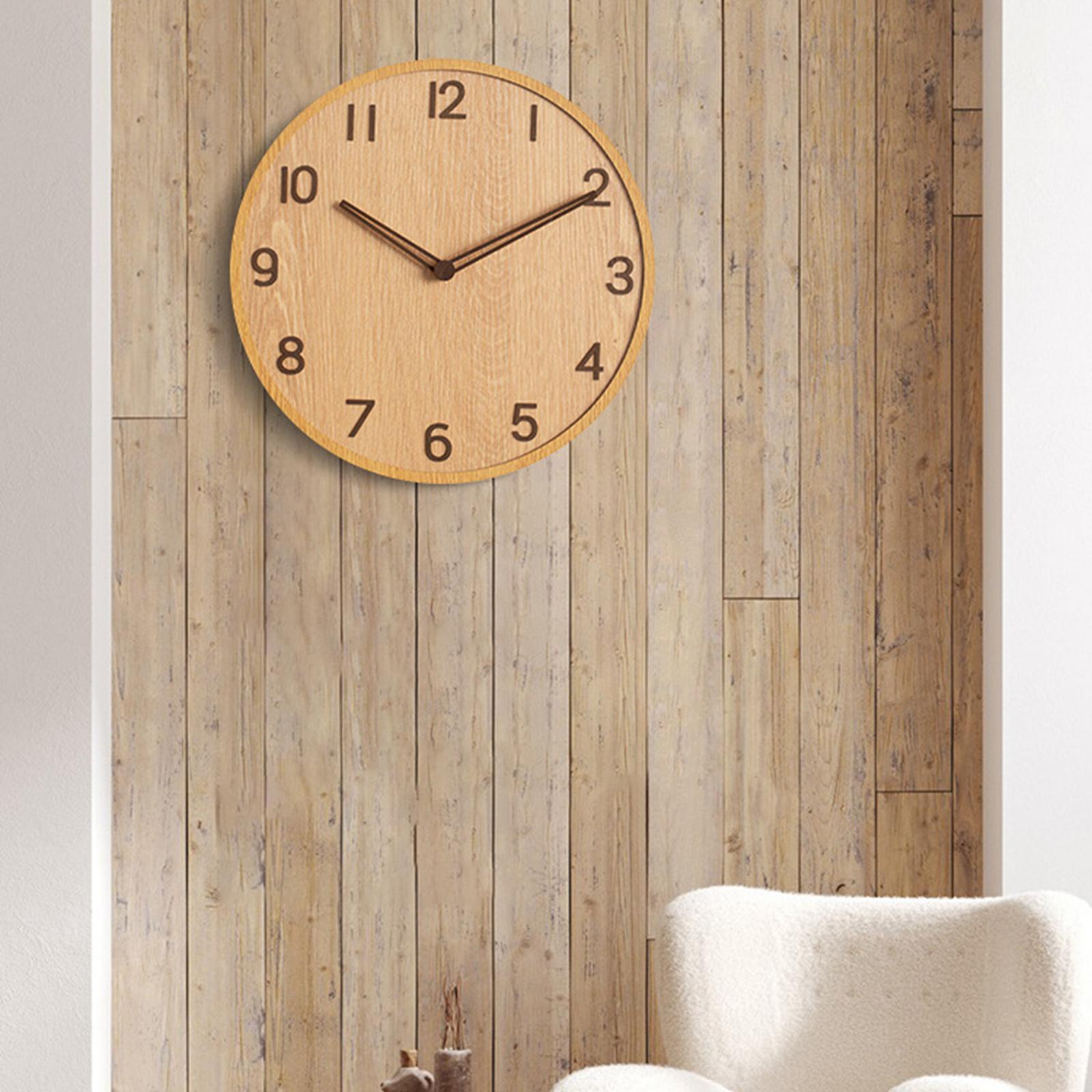 30cm Wooden Wall Clock modern Silent Large Bedroom Home School