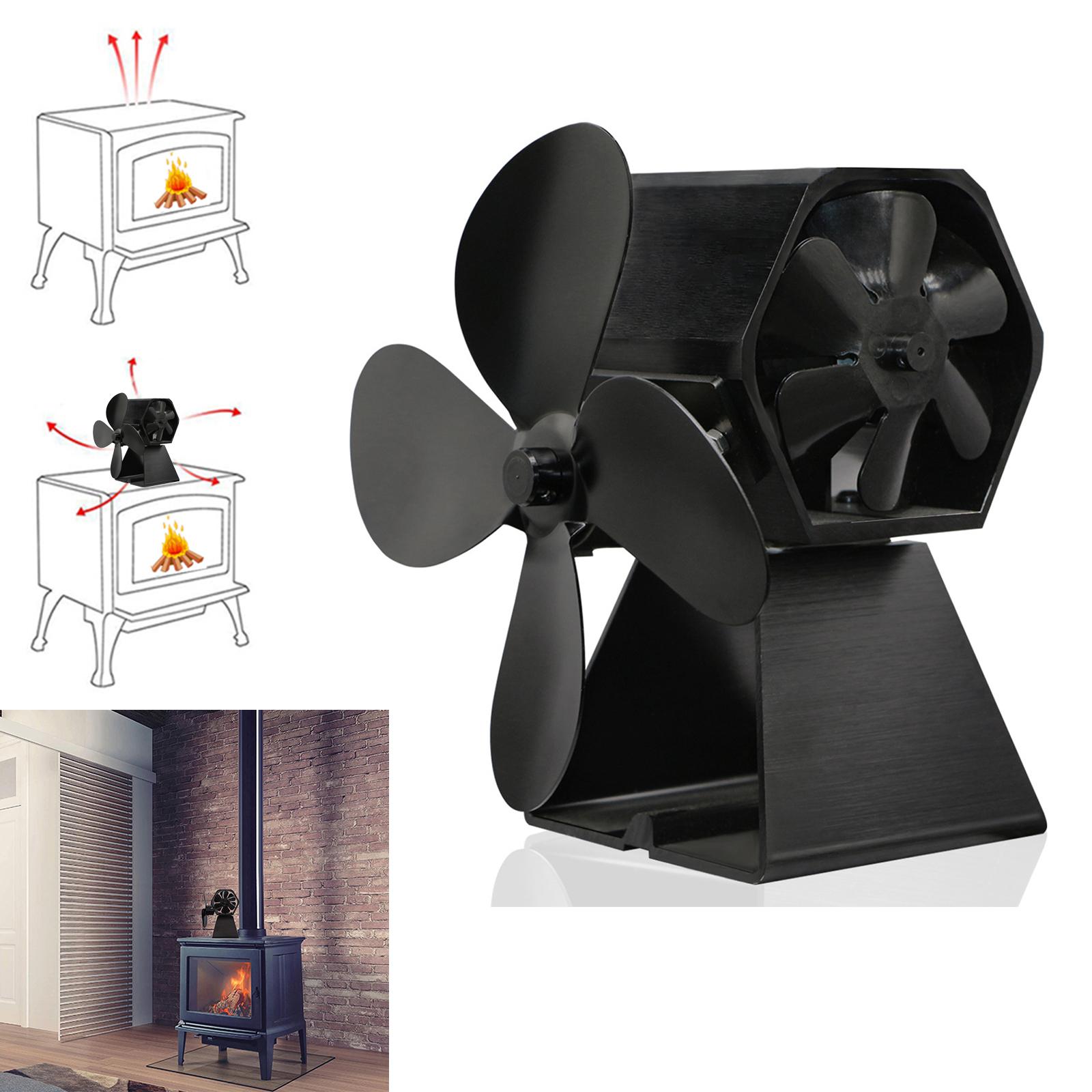 Quạt Lò Sưởi 10 Cánh Cho Cắm Trại Ngoài Trời Độ Ồn Thấp Chạy Bằng Nhiệt