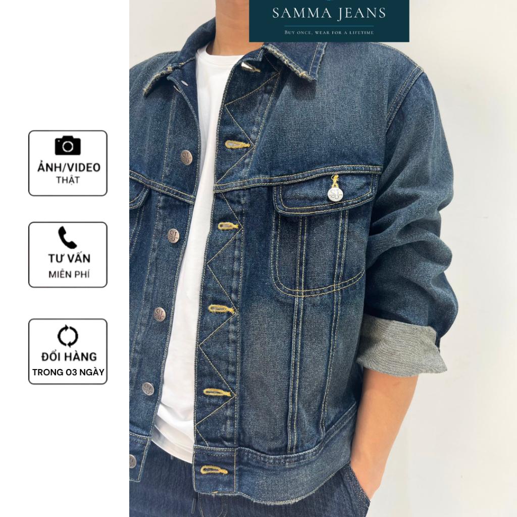 Áo khoác Jeans Dáng Ngắn JK2_ Áo bò nam siêu đẹp, chất vải Jean cotton cao cấp thương hiệu Sam