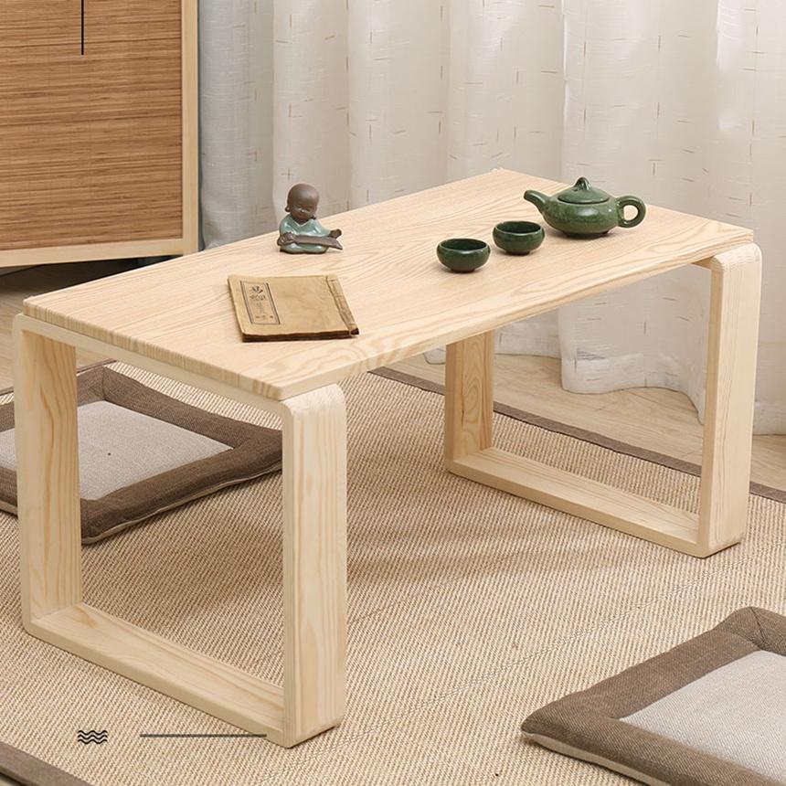 Bàn trà kiểu nhật 1 tầng chân gỗ thông siêu xinh, bàn decor mini 60x35x35cm cao cấp giá xưởng