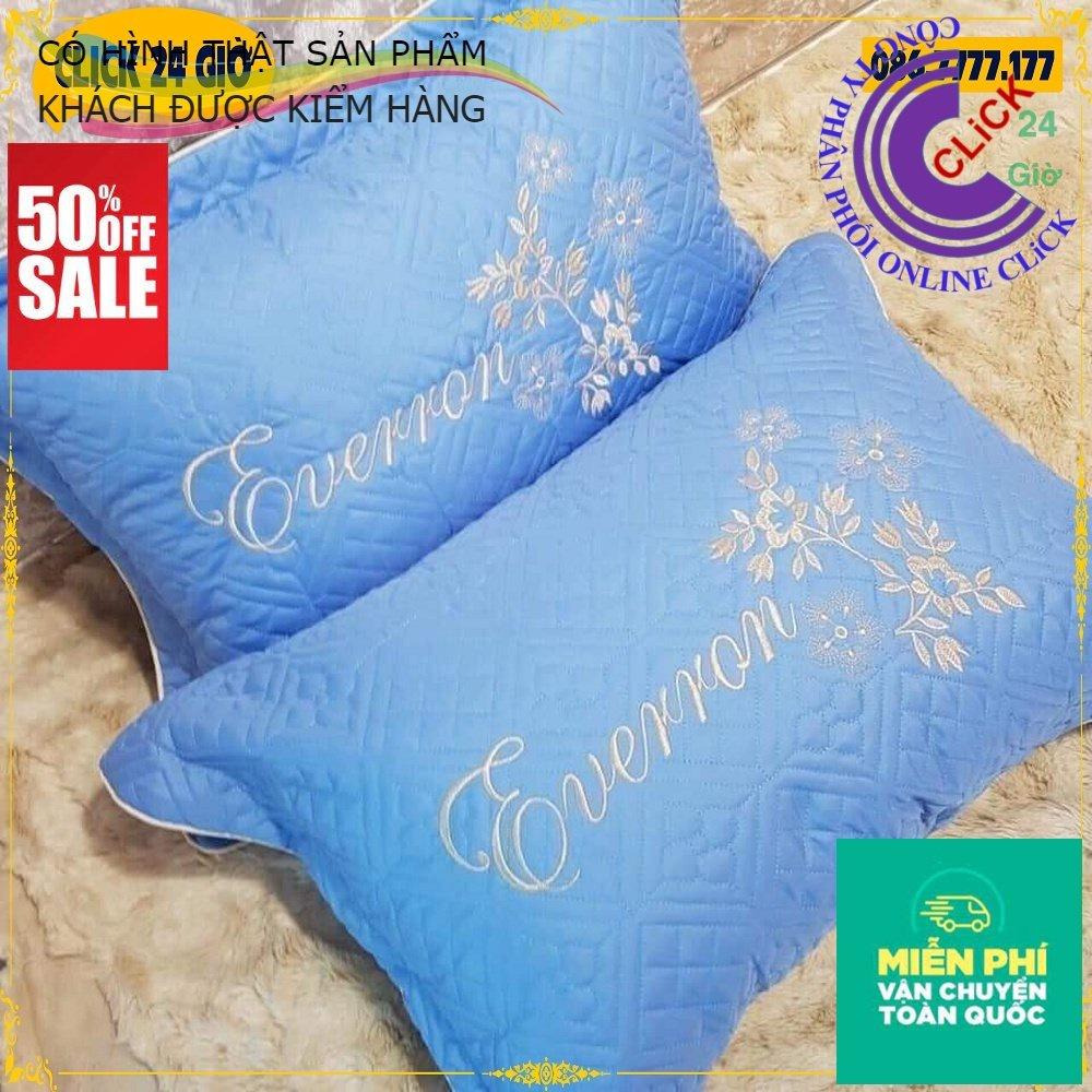Vỏ Áo Gối Satin 40x60cm Thêu Chần Hoa Đẹp, Không Phai Màu, Không Xù, Khóa Kéo - Hàng Cao Cấp