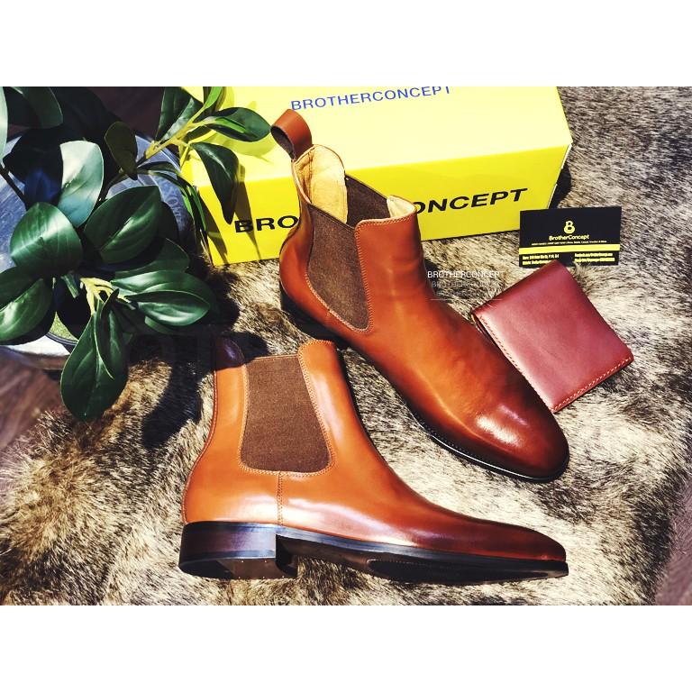 Giày Tây Alexander Chelsea boots Nâu