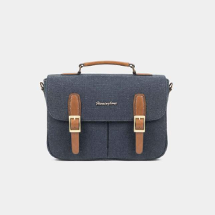 Túi máy ảnh Herringbone Canvas Satchel Medium - Navy color