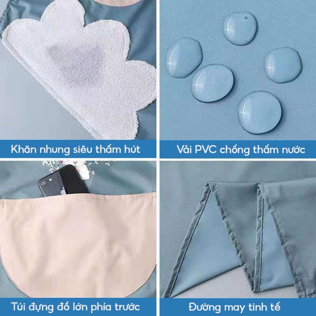 Tạp Dề Nhà Bếp Chống Thấm Nước Có Túi Lớn, Khăn Lau Tay SenNai