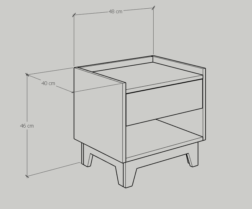 [Happy Home Furniture] KINA , Táp đầu giường 1 ngăn kéo , 48cm x 40cm x 46cm ( DxRxC), THK_070