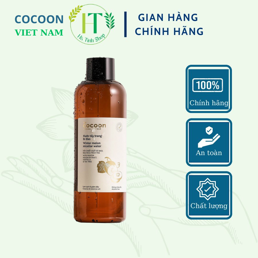 Nước tẩy trang Cocoon tinh chất bí đao làm sạch bụi bẩn dầu thừa trên da 500ml - Thanh Mộc Hương Hà Tĩnh