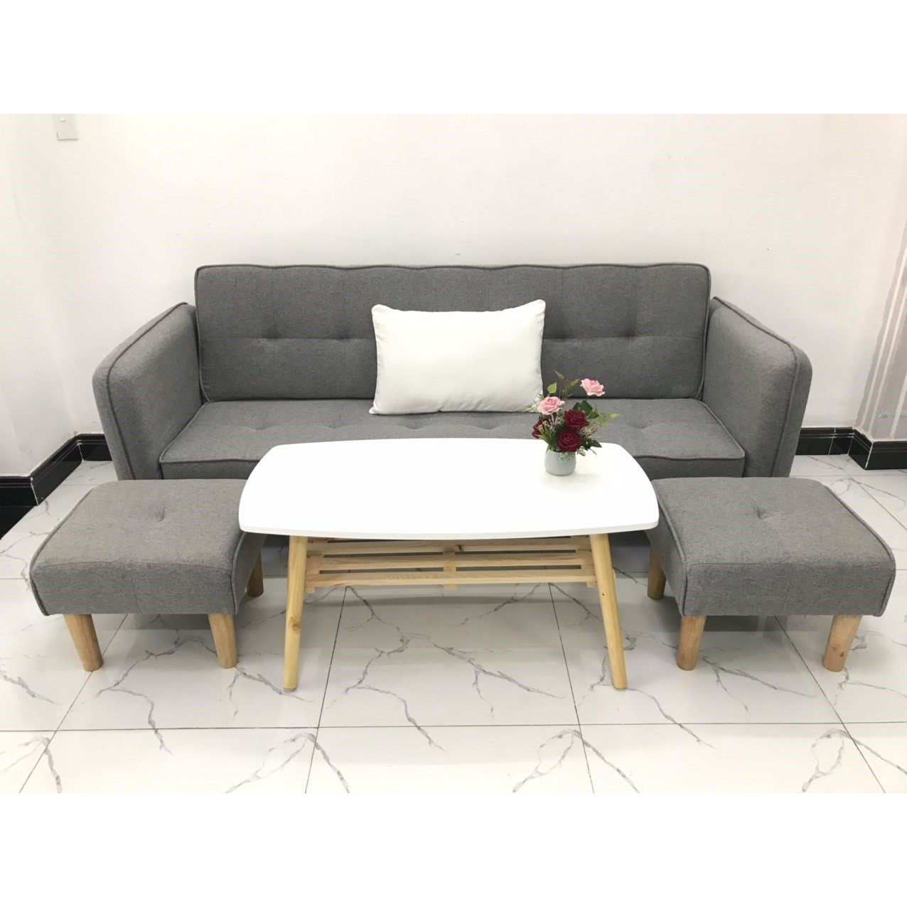 Bộ ghế sofa giường sofa bed tay vịn phòng khách sopha sivali08 salon