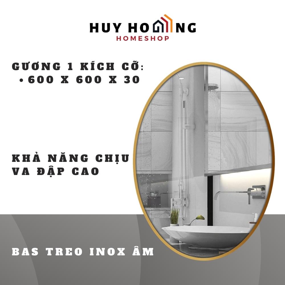 Gương soi hình ellipes khung viền nhôm GLSMIRROR