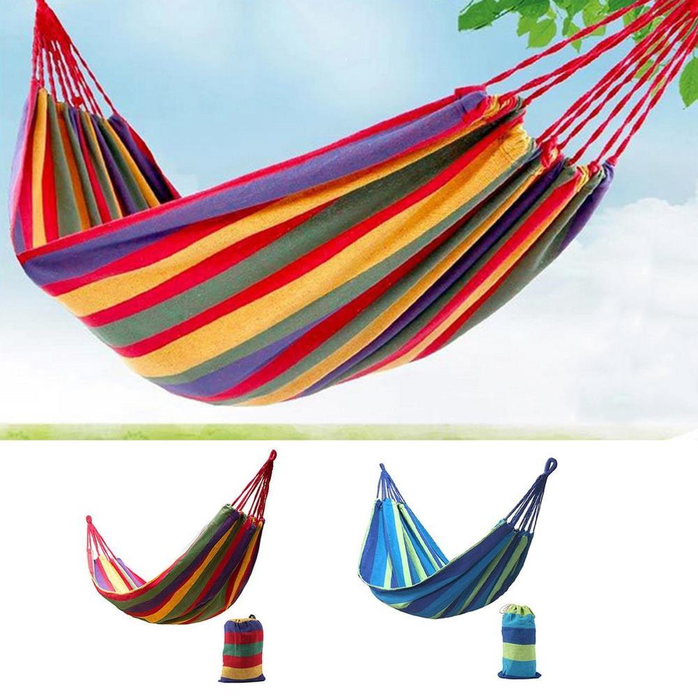 280*80Mm 2 Người Sọc Võng Ngoài Trời Giải Trí Giường Dày Vải Treo Giường Ngủ Xoay Võng Cho Cắm Trại săn Bắn