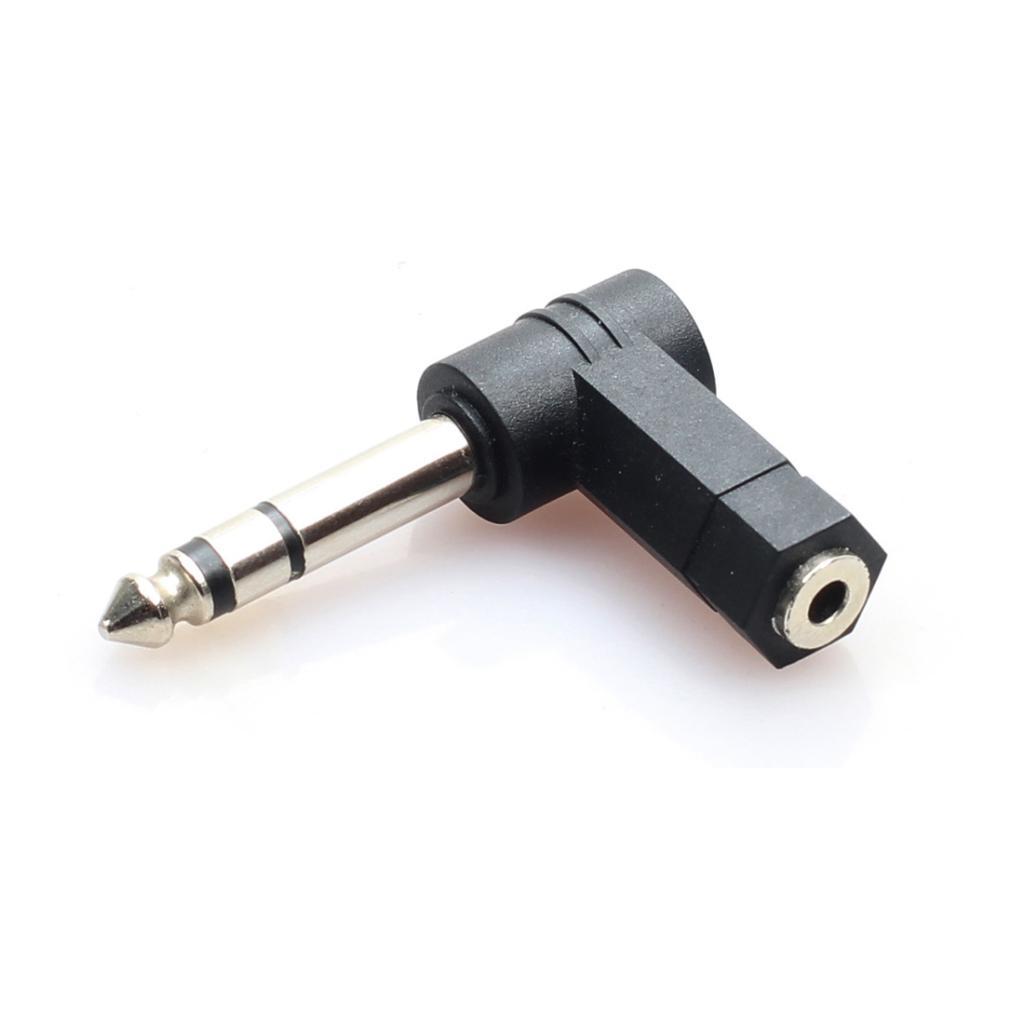 2pcs 3.5mm Stereo Jack Socket to 6.35mm Plug Microphone Angle Adapter