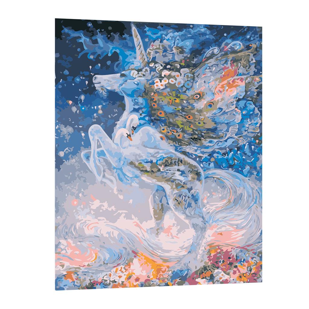 Họa Tiết CHỮ Bằng Số Bộ Không Khung Sơn Vải Bố Hình Đi Bộ trong Mưa