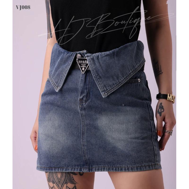 Chân váy Jeans cách điệu đơn giản-VJ08