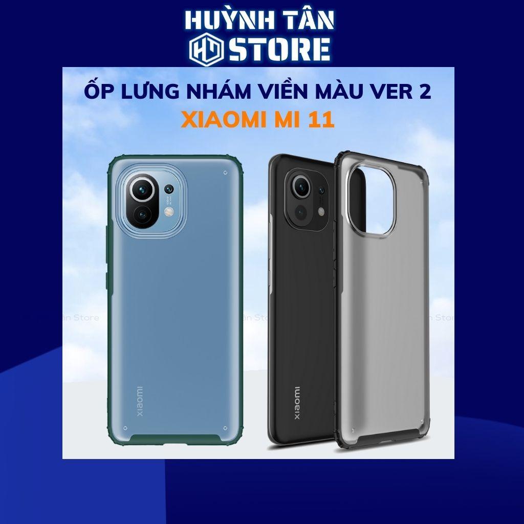 Ốp lưng xiaomi 11 chống sốc bảo vệ camera chống vân tay nhám viền màu ver 2 phụ kiện huỳnh tân store