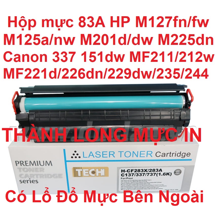 Hộp mực 337/83A -Có Lỗ Đổ Mực- Dùng cho Canon MF151dw MF211 MF212w MF221d MF215 MF217w MF226dn MF229dw MF235 / HP M125 125fw 125A M126 M127 M127fw M201