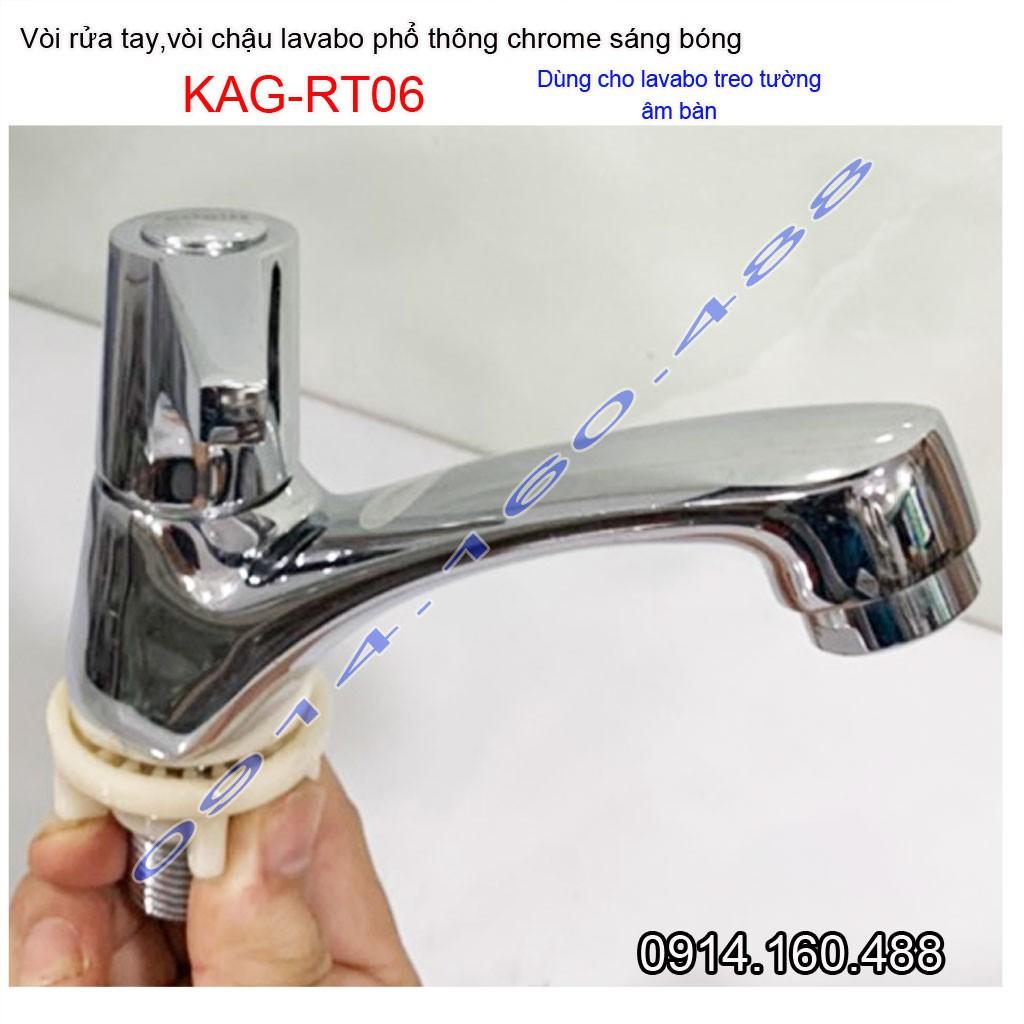 Vòi lavabo lạnh KAG-RT06, vòi chậu rửa mặt tay vuông gạt chome bóng nước mạnh sử dụng tốt siêu bền