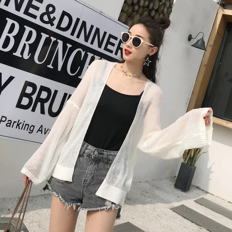 Áo Choàng Cardigan Len Dệt Kim Mùa Hè Loại Tốt