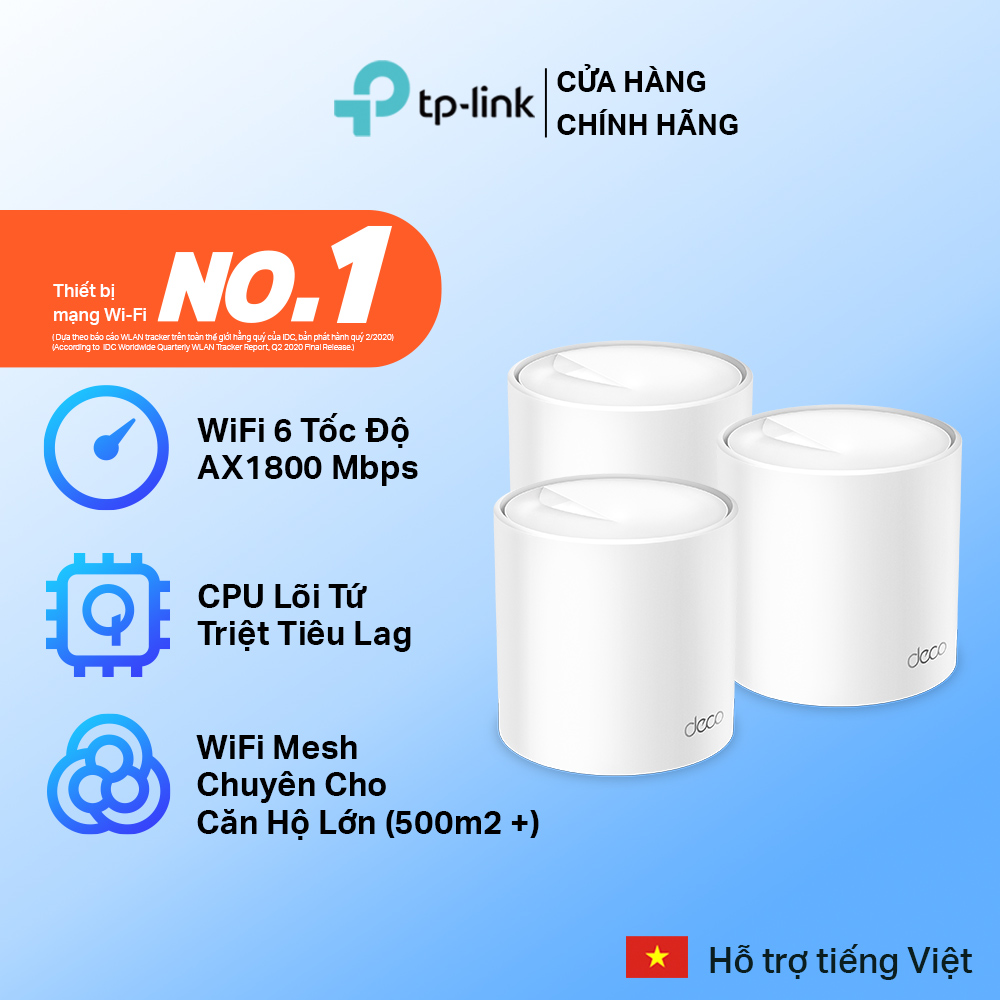 Bộ Phát Wifi Mesh TP-Link Deco X20 AX1800 MU-MIMO - Hàng Chính Hãng