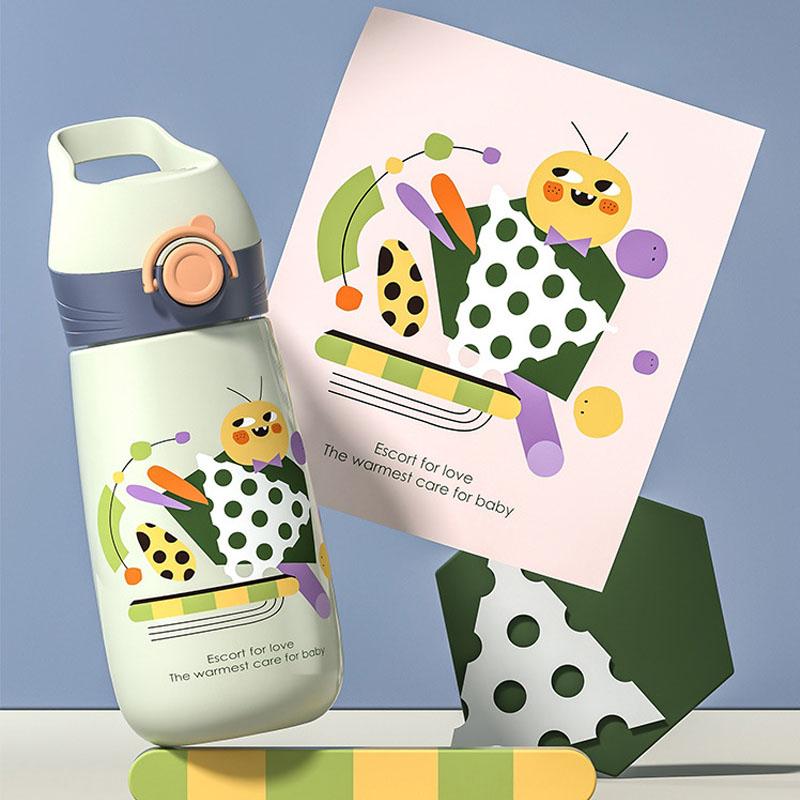 400Ml Kid Thông Minh Giữ Nhiệt Màu Cảm Biến Nhiệt Độ Nước Cách Nhiệt Chân Không Thép Không Gỉ 316 Nhiệt Quà Tặng Sinh Nhật