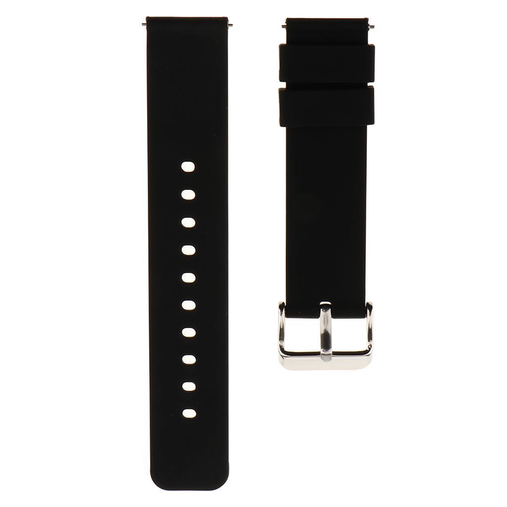 2-3pack Quick Release Silicone Watch Band with Stainless Steel Clasp 18mm Black - 3 Pcs