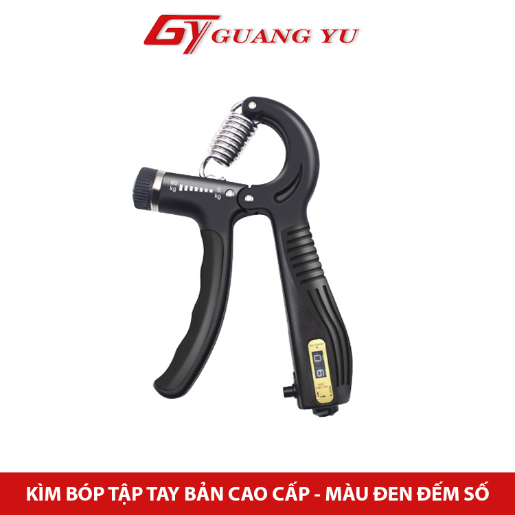 Kìm bóp tập tay GUANG YU dụng cụ hỗ trợ tập cơ tay, cẳng tay, kìm tùy chỉnh lực từ 5 đến 60kg có bộ đếm số