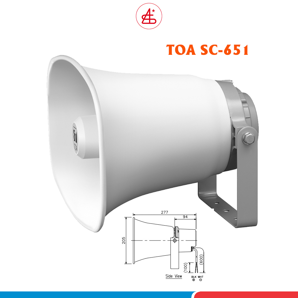 Loa nén phản xạ vành chữ nhật TOA SC-651, công suất 50W, không biến áp, loa phát thanh thông báo, hàng chính hãng