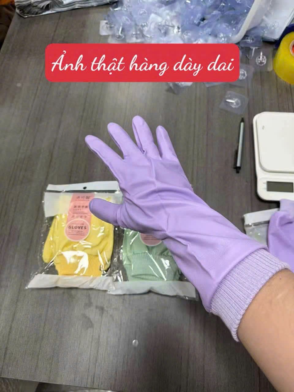 Găng Tay Cao Su Lót Nỉ Dài 33cm – Chống Thấm Nước, Bo Chun Chống Trơn Trượt, Giữ Ấm - Găng Tay Rửa Bát, Dọn Dẹp, Bảo Vệ Tay- Hàng Loại 1-Chất Lượng Cao- Chính Hãng MINIIN