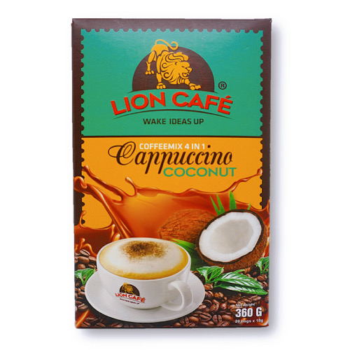 Cà phê hòa tan Cappucino Vị Dừa 4in1 Lion Cafe( hộp 20 gói )