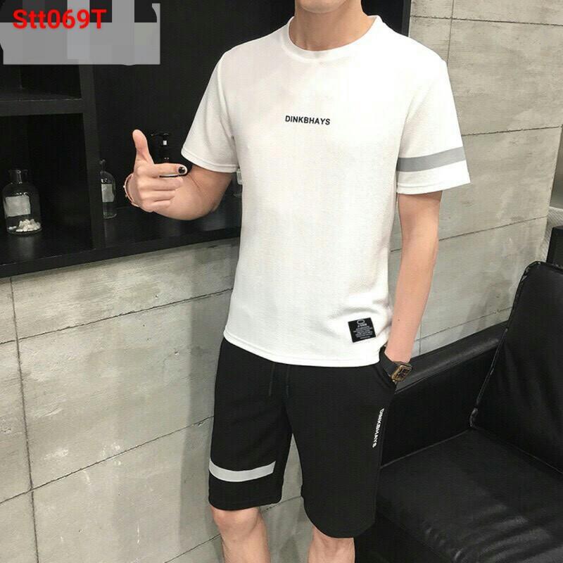 Bộ thể thao nam ️Siêu Phẩm️ Nguyên Set phối in logo giữa ngực nữ chất thun mè mát nhẹ mặc nhà đi chơi thoải mái