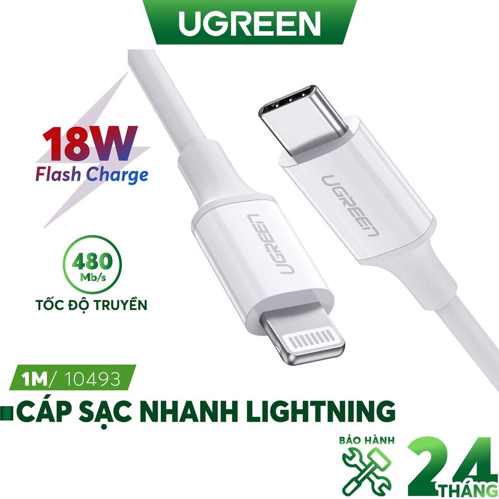 Cáp sạc nhanh MFI USB-C ra Lightning UGREEN US171 - Sạc nhanh PD 18W cho iPhone 8 đến iPhone 12 - Hàng Nhập Khẩu