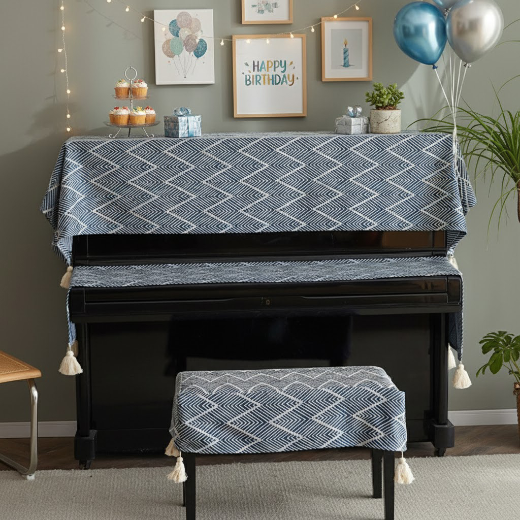 Khăn phủ đàn piano cơ đàn piano điện tử 88 phím phong cách Châu Âu cổ điển sang trọng trang trí giáng sinh noel Tết - HÀNG CHÍNH HÃNG