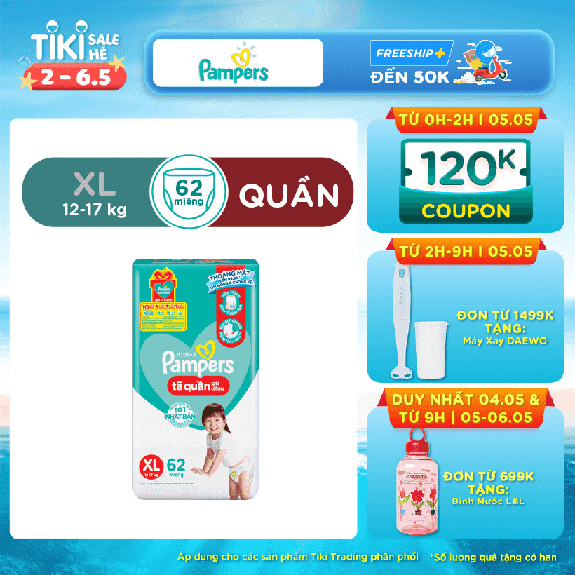 Tã/ Bỉm Quần PAMPERS Giữ Dáng Gói Cực Đại Size M (74 miếng, 7-12kg), Chống Xệ