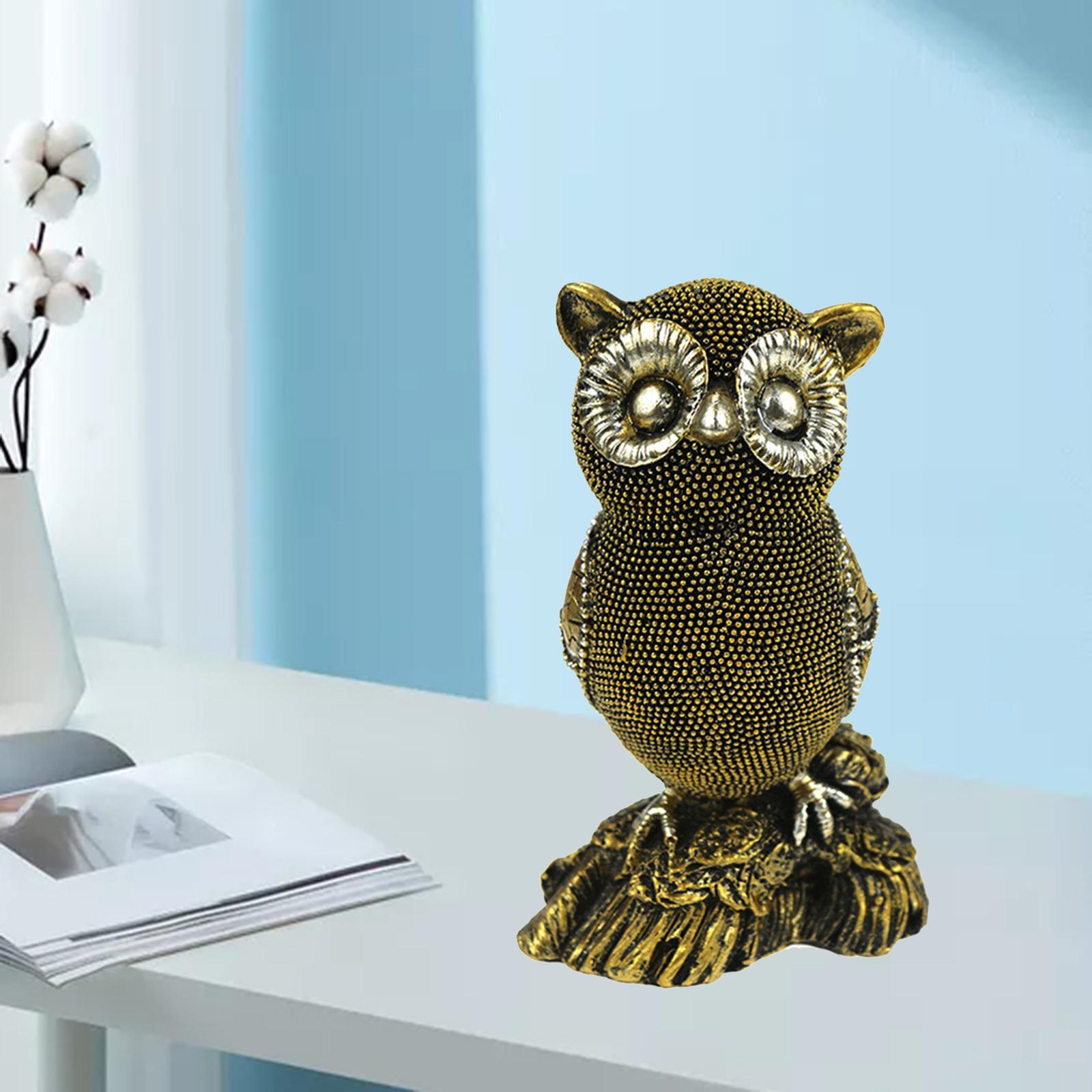Owl Statue Ornaments Sculpture Animal Figurine for Living Room Birds Friend A
