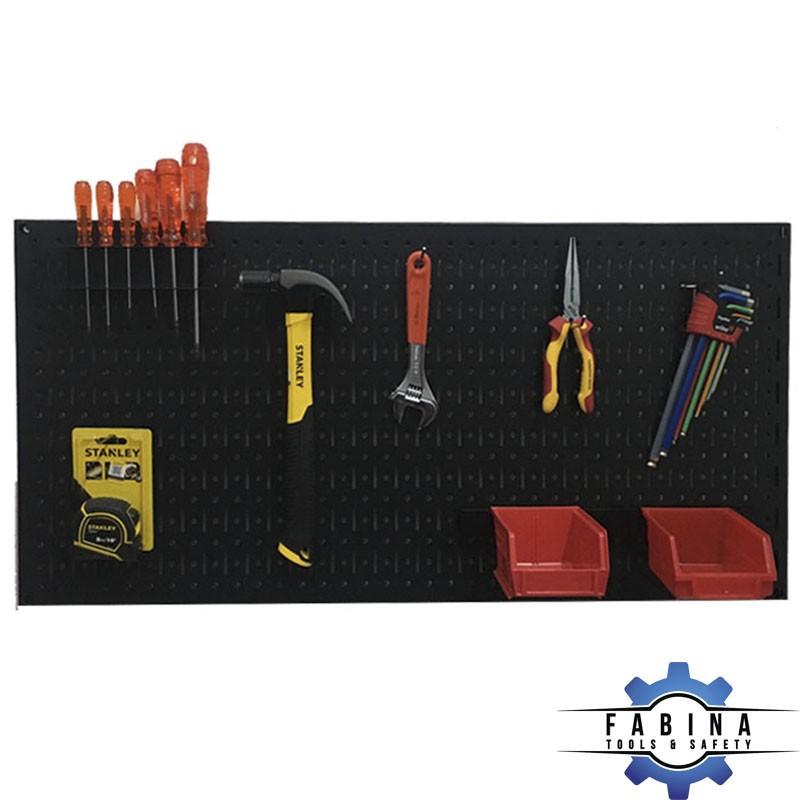 TẤM LƯỚI PEGBOARD TREO TƯỜNG ĐEN KÈM PHỤ KIỆN