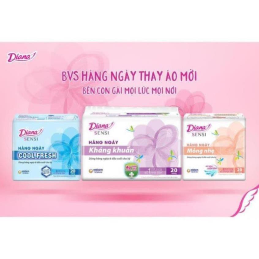 Combo 6 Băng vệ sinh Diana Sensi Hàng Ngày Kháng Khuẩn 40 + 4 miếng/gói x 6