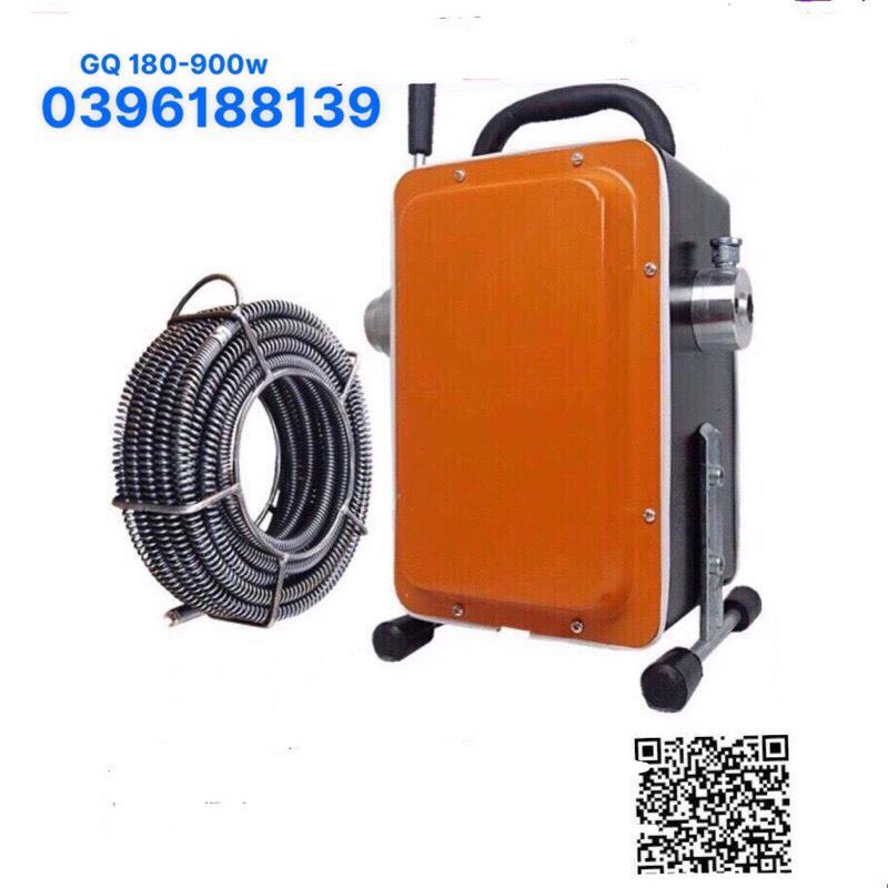 Máy thông cống GQ180 - 900w kèm dây lò xo phi 8,16 + 6 đầu thông
