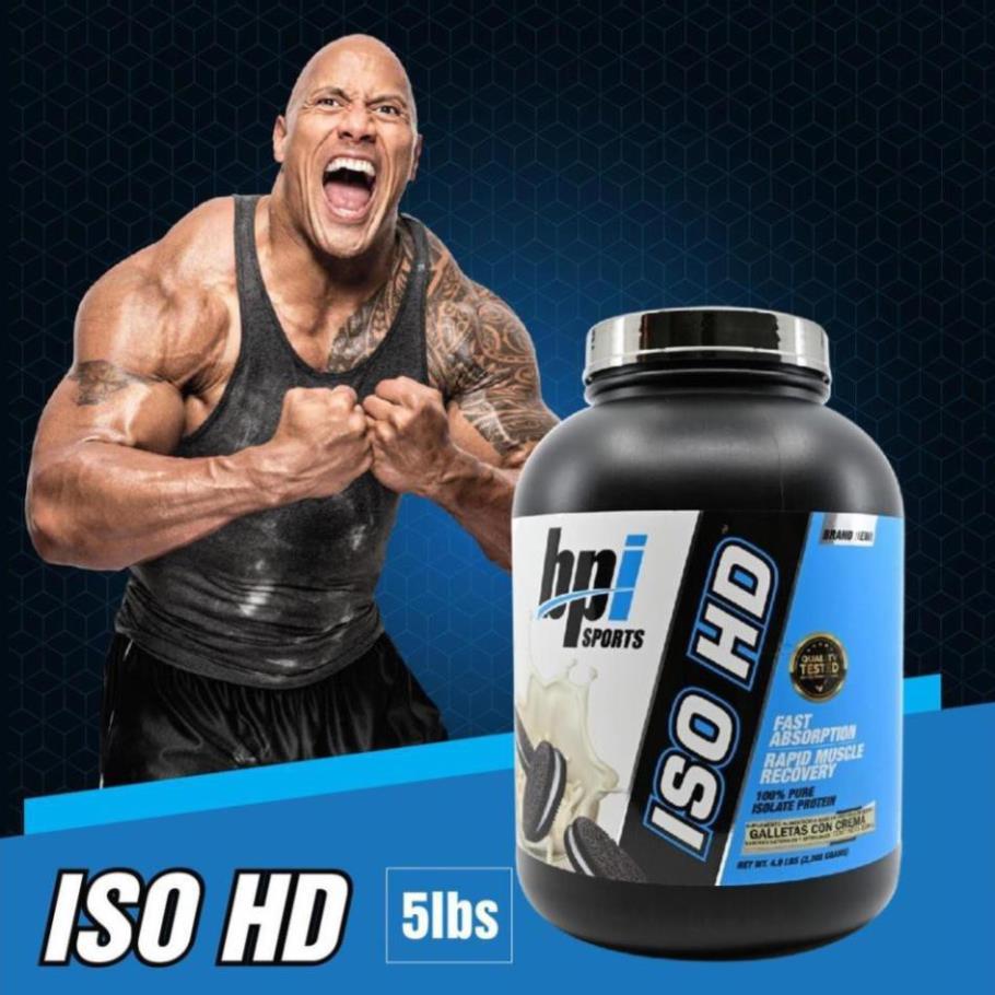 BPI Sport Iso HD Whey Iso HD Sữa Tăng Cơ Bắp 100% Pure Whey Isolate Protein 5 Lbs (2.34Kg) - USA