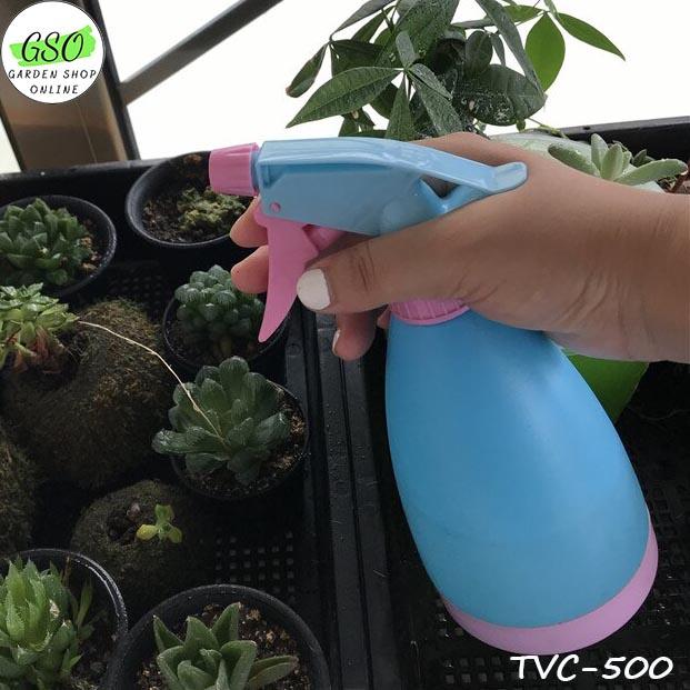 Bình xịt phun sương, tưới cây bằng nhựa dung tích 500ml tia nước xòe mạnh màu sắc xinh xắn
