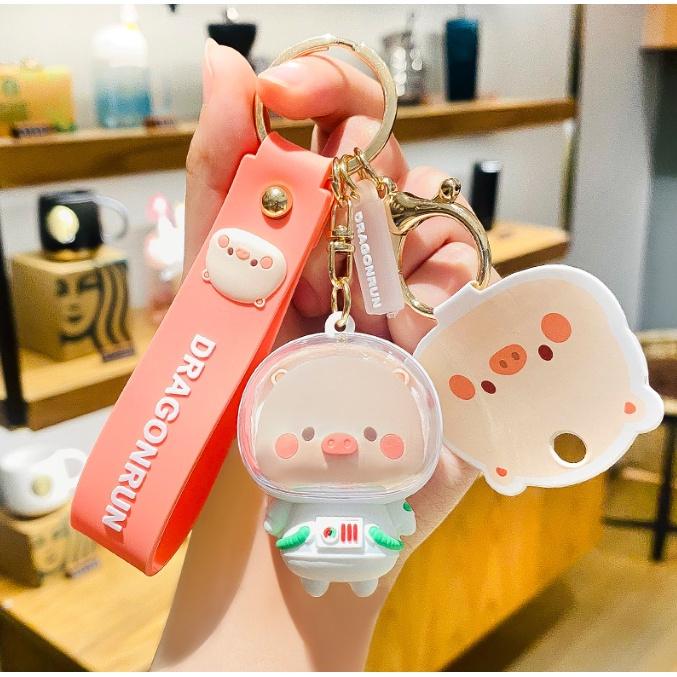 Móc khóa Phi hành gia Heo con đáng yêu PVC loại xịn