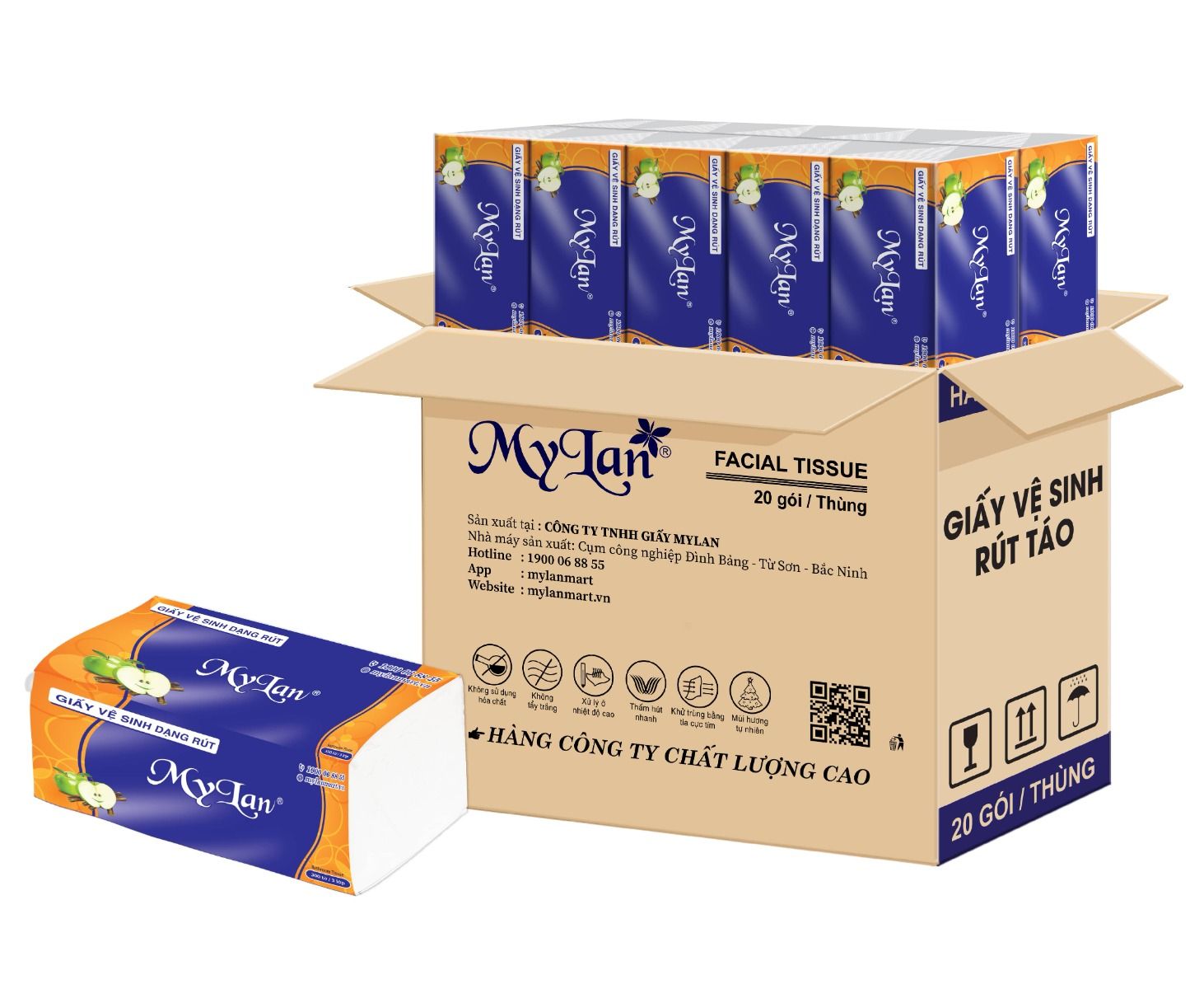 Giấy vệ sinh táo dạng rút