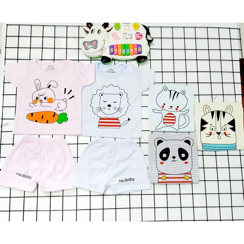 Bán sỉ Bộ cộc tay cotton siêu mỏng NBB kẻ ngang cho bé từ 0-15 tháng