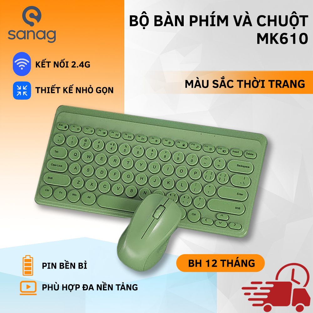 Bộ Bàn Phím Và Chuột Không Dây Hibow Colourlock - Hàng chính hãng