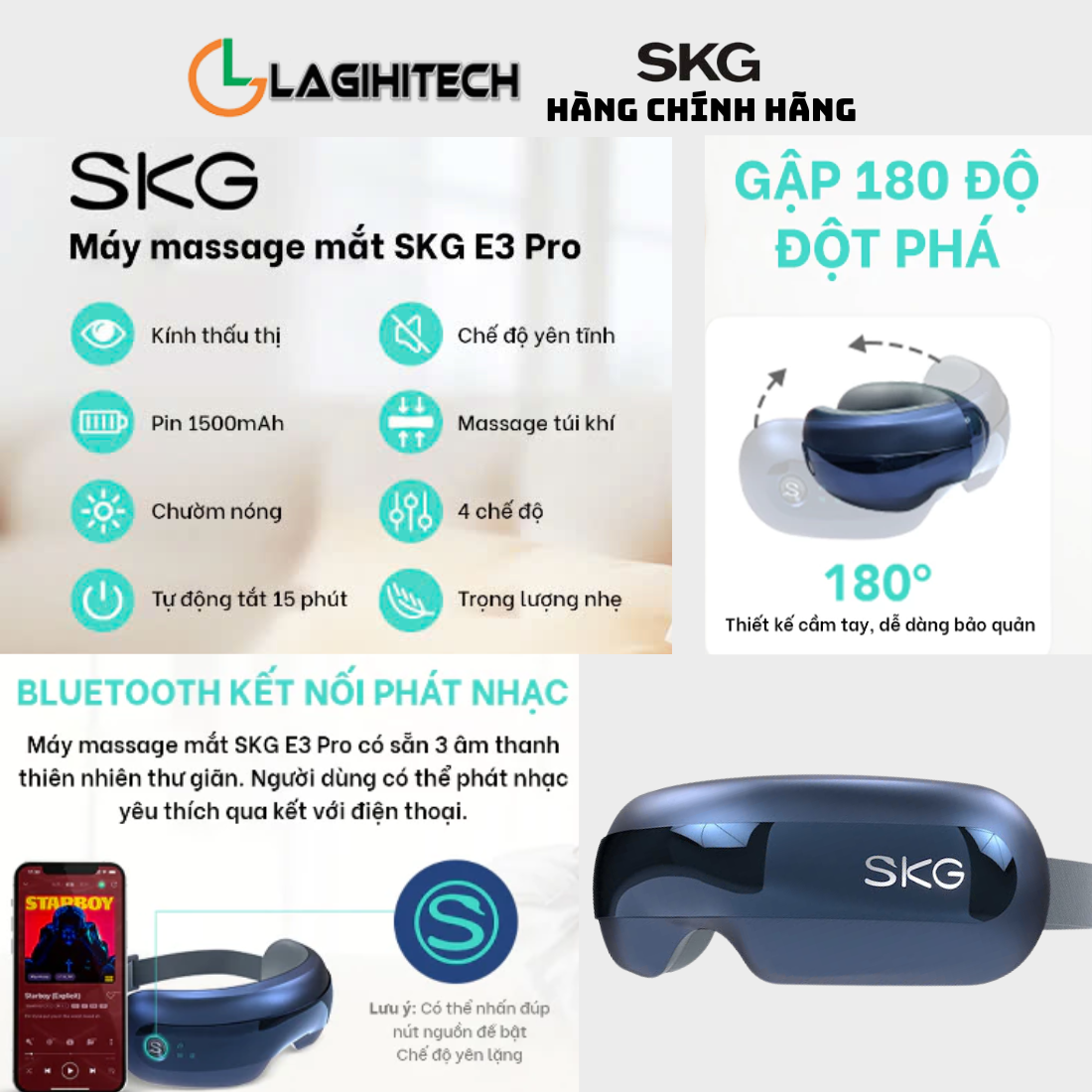 Máy Massage Mắt SKG E3 Pro - Hàng Chính Hãng