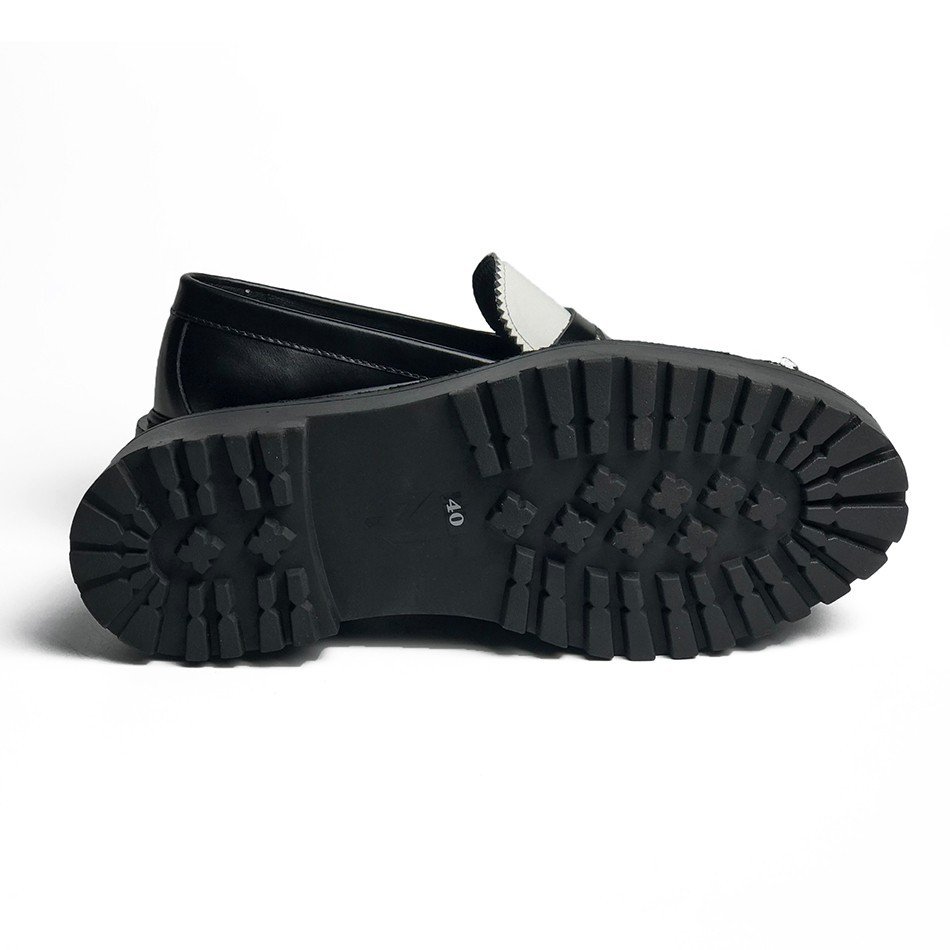 Giày tây lười nam Penny Loafer Chunky Black da bò cao cấp giá rẻ chất lượng tốt thời trang phong cách trẻ