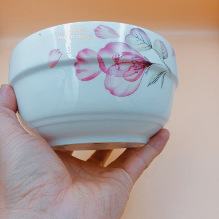 Tô Phở Có Ngấn Họa Tiết Bông Hoa Đường Kính 18 cm Cao Cấp