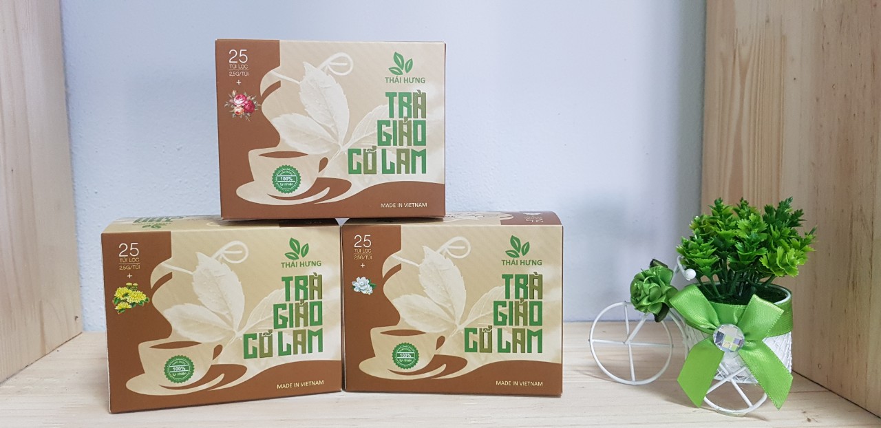 Combo 04 Hộp Trà thảo dược cao cấp Thái Hưng: GIẢO CỔ LAM (25 túi lọc 2,5g)