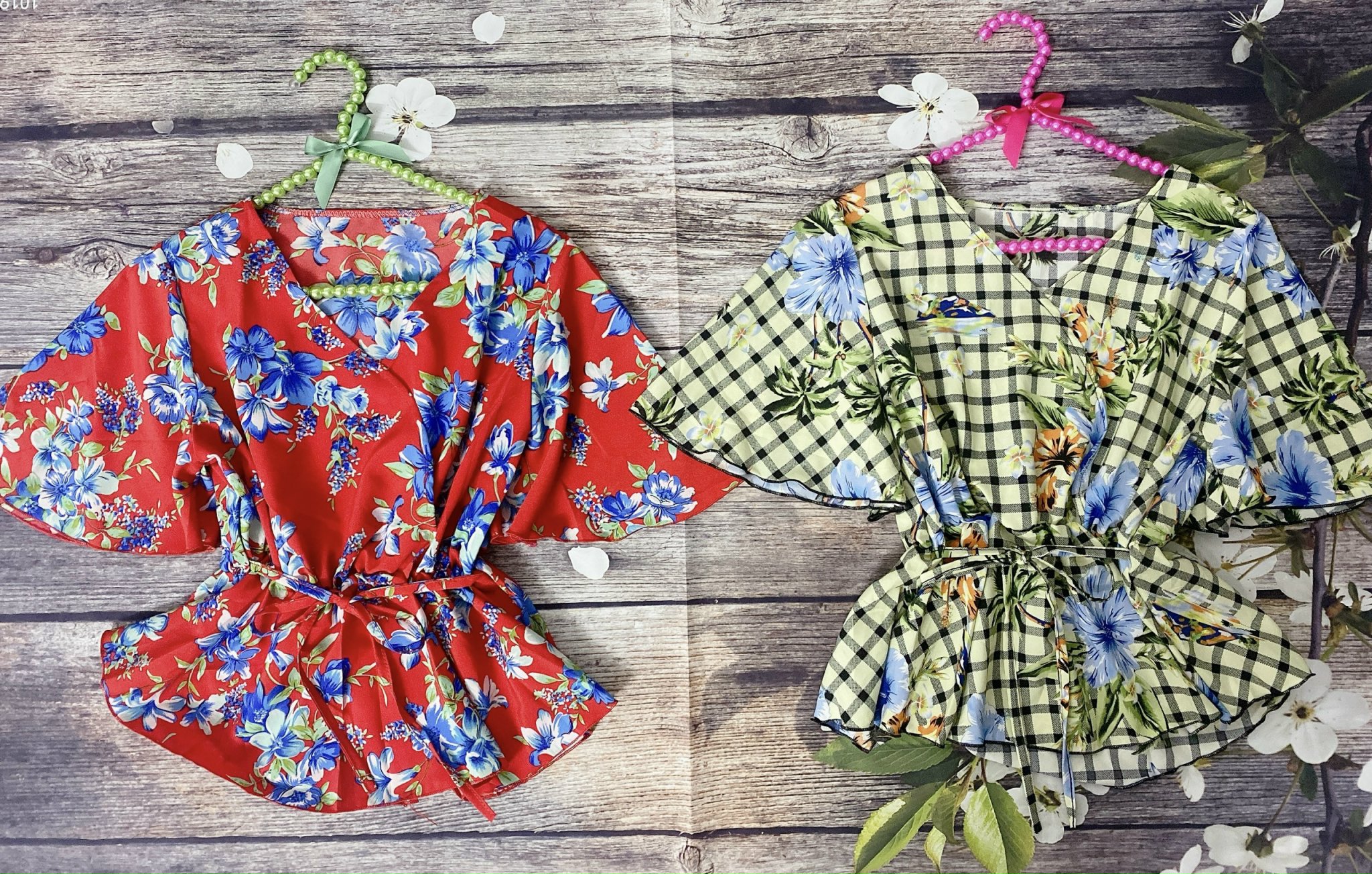 ️Áo Nữ Hoa Lá Tay Cánh Tiên Đủ Màu Áo Lụa - SLL Nhắn Shop