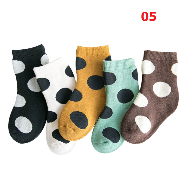 Tất Cho Bé Gái - Set 5 Đôi Tất Cổ Cao Bé Gái Từ 1 Đến 12 Tuổi Chất Cotton Cao Cấp Hàng Xuất Khẩu Nhiều Màu Lựa Chọn